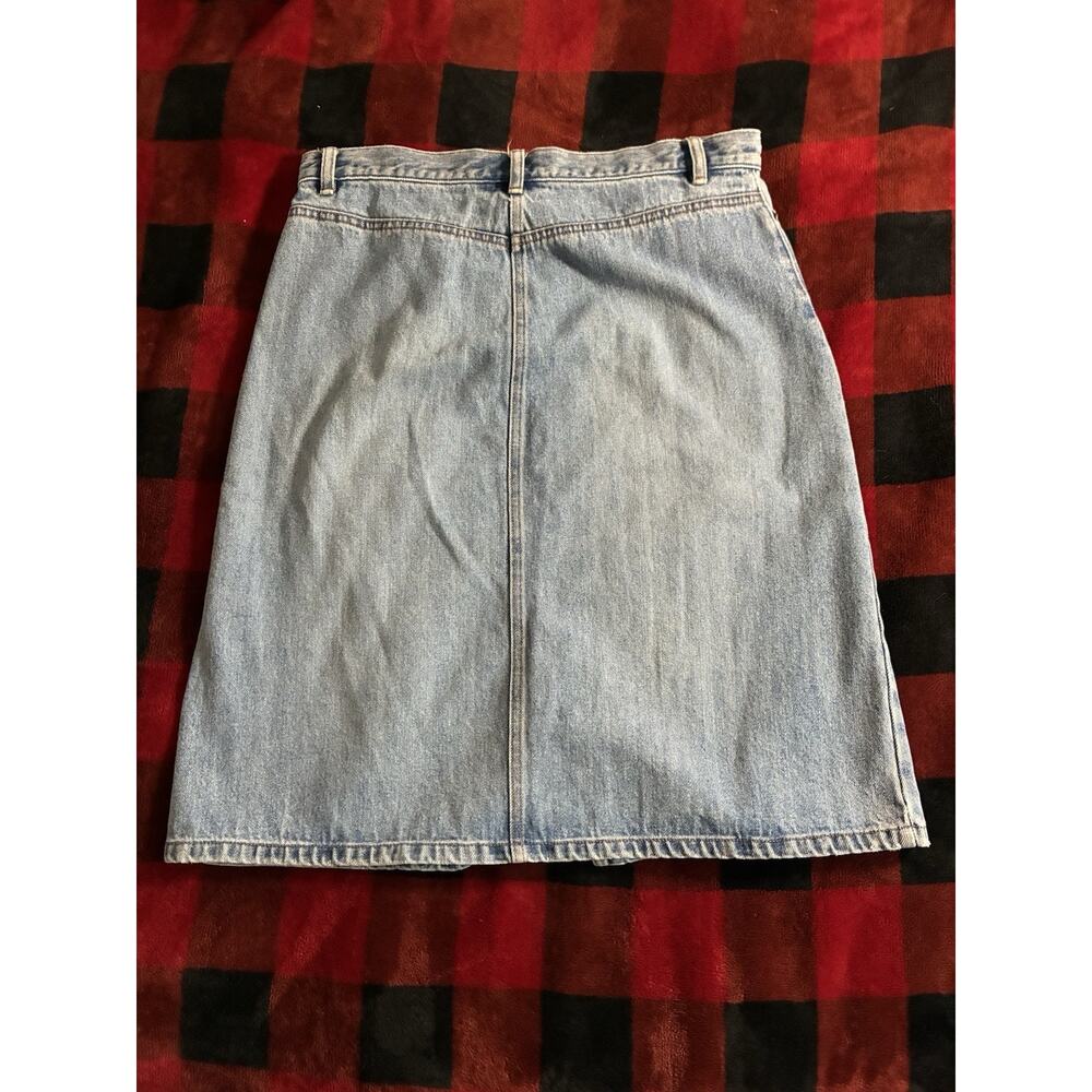 Womens Gap Denim Skirt Vintage 90s Y2K Light Wash Front Slit Size 12 - Picture 2 of 6